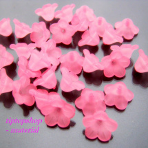 Korálky plastové květ, růžová světlá 8x12mm (40ks)