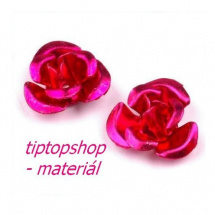 Kovové růžičky EXCELLENT, růžová neon,10mm (30ks)
