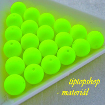 Neonové korálky žluté s  UV efektem, 4mm (30ks)