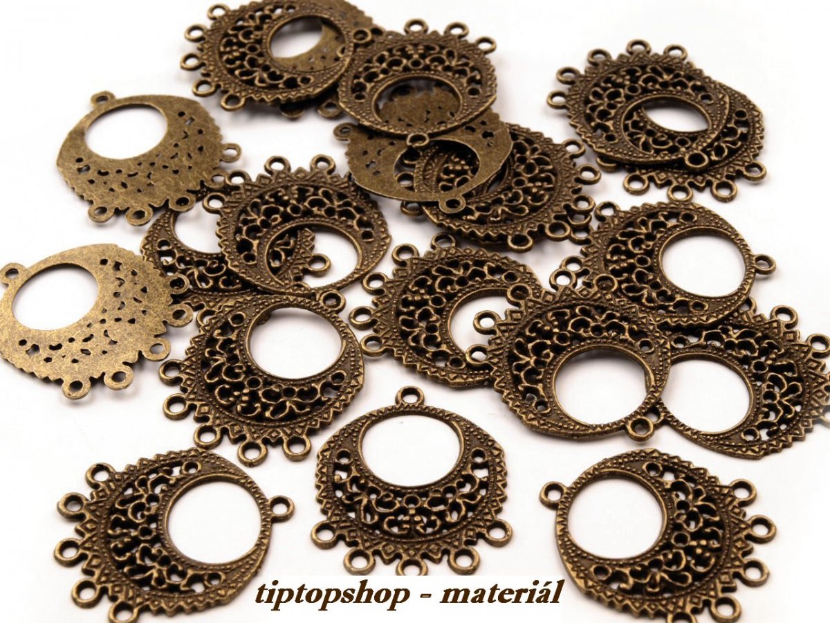 Ramínko 5 oček, staromosaz, 25x30mm (4ks)