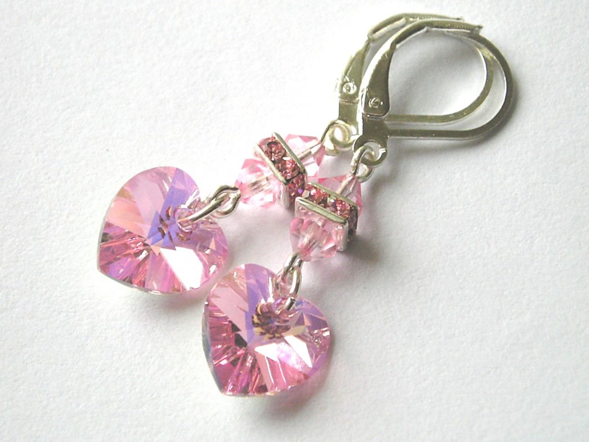 Swarovski Light Rose AB s šatonovými rondelkami