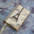 Obal na knihu - Eiffel s šedou koženkou