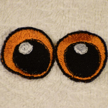 Vyšívané oči medové s jiskrou 3cm 1 pár