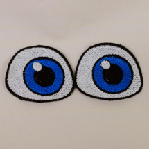 Vyšívané oči 4,5x4cm modré 1 pár
