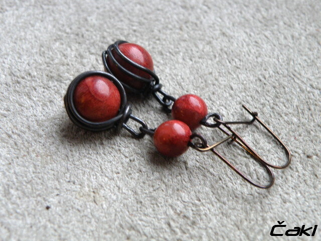 Korálové kouličky - naušnice