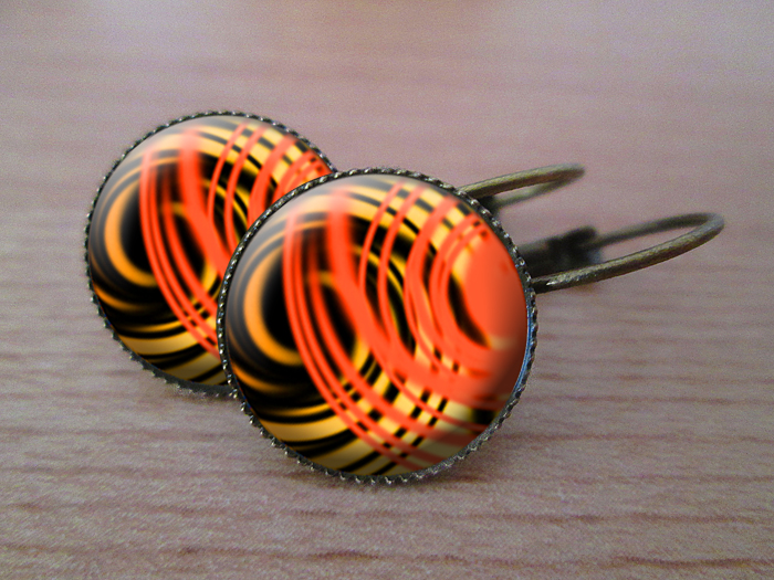 VINTAGE VISACÍ NÁUŠNICE - Ohnivá smršť