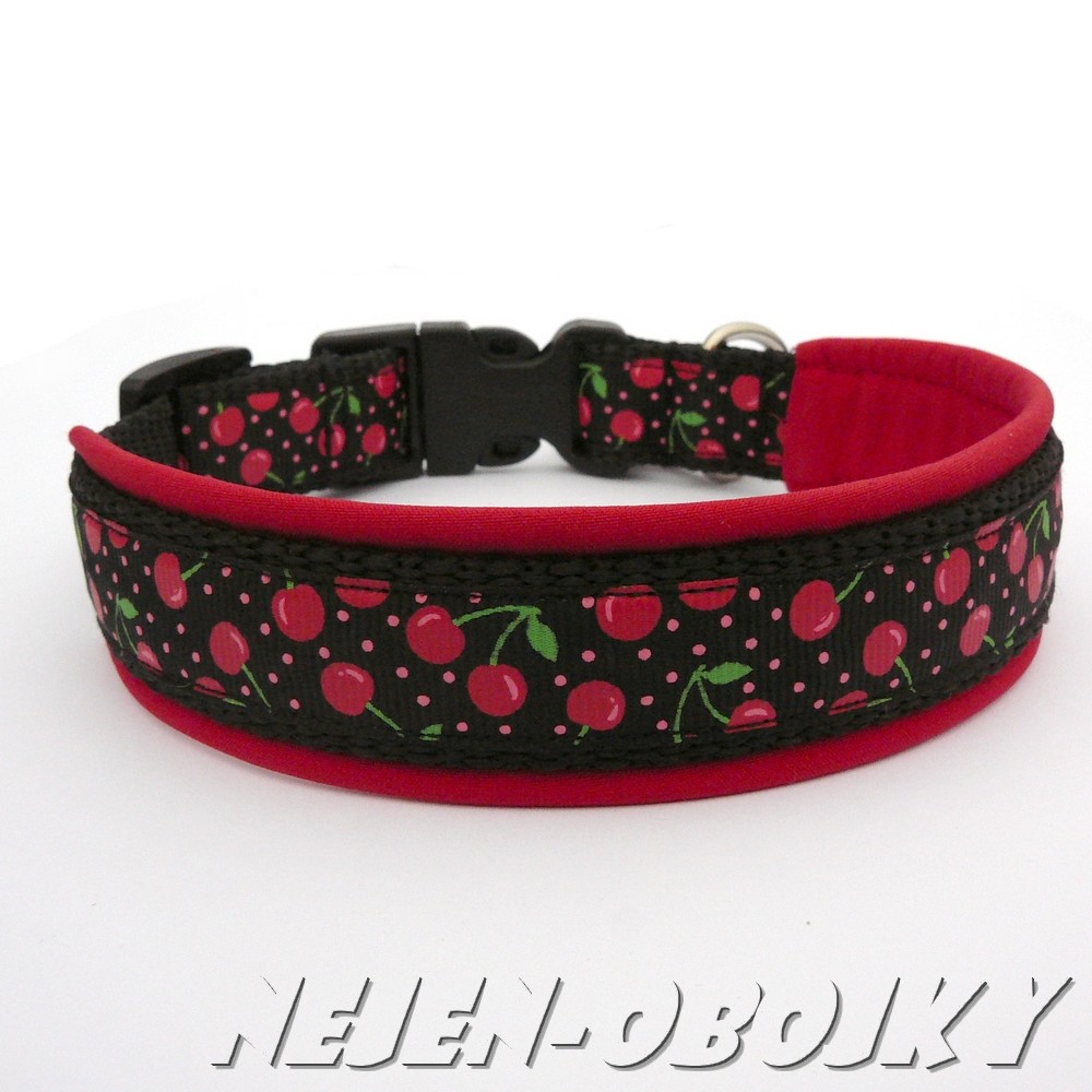 Obojek pro psy třešeně podšité