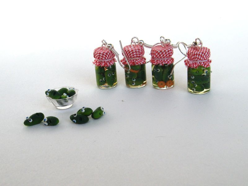 Náušnice - vyděšené naložené okurky