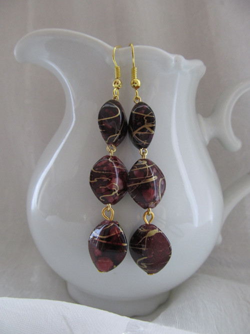 Vínové - náušnice