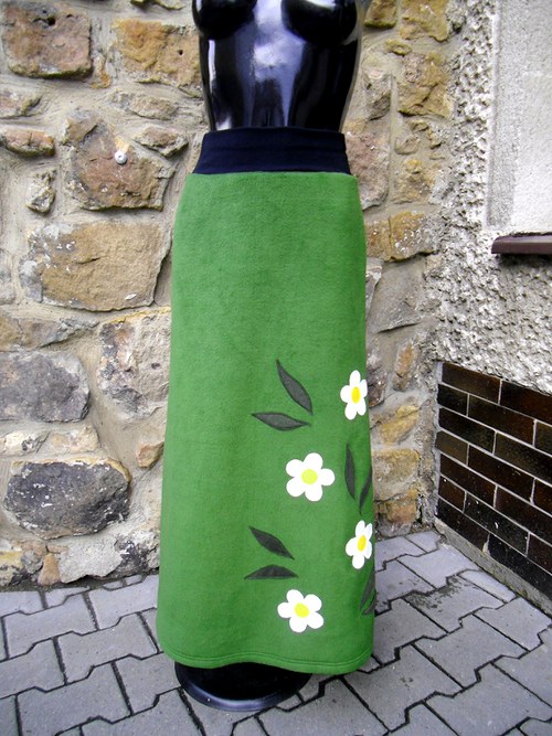 Fůeecová sukně kopretina