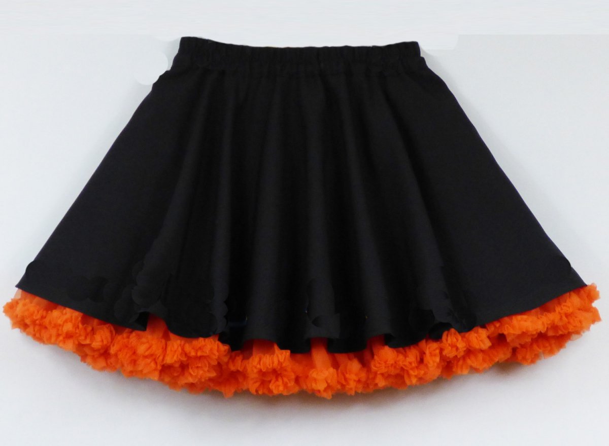 FuFu sukně černá s oranžovou spodničkou