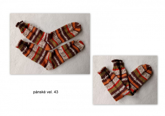 pánské ponožky hnědo-oranžové