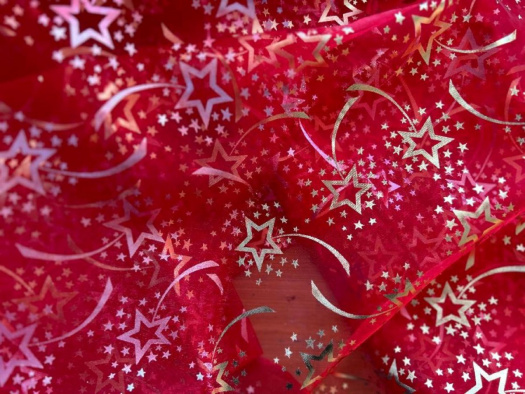 Vánoční organza šíře 145 cm (2m)