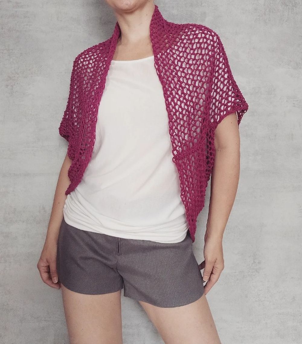 letní vesta/kardigan ostružinová vel. XS - M