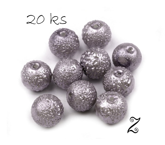 Zigana, stříbrná, 8 mm (20ks)