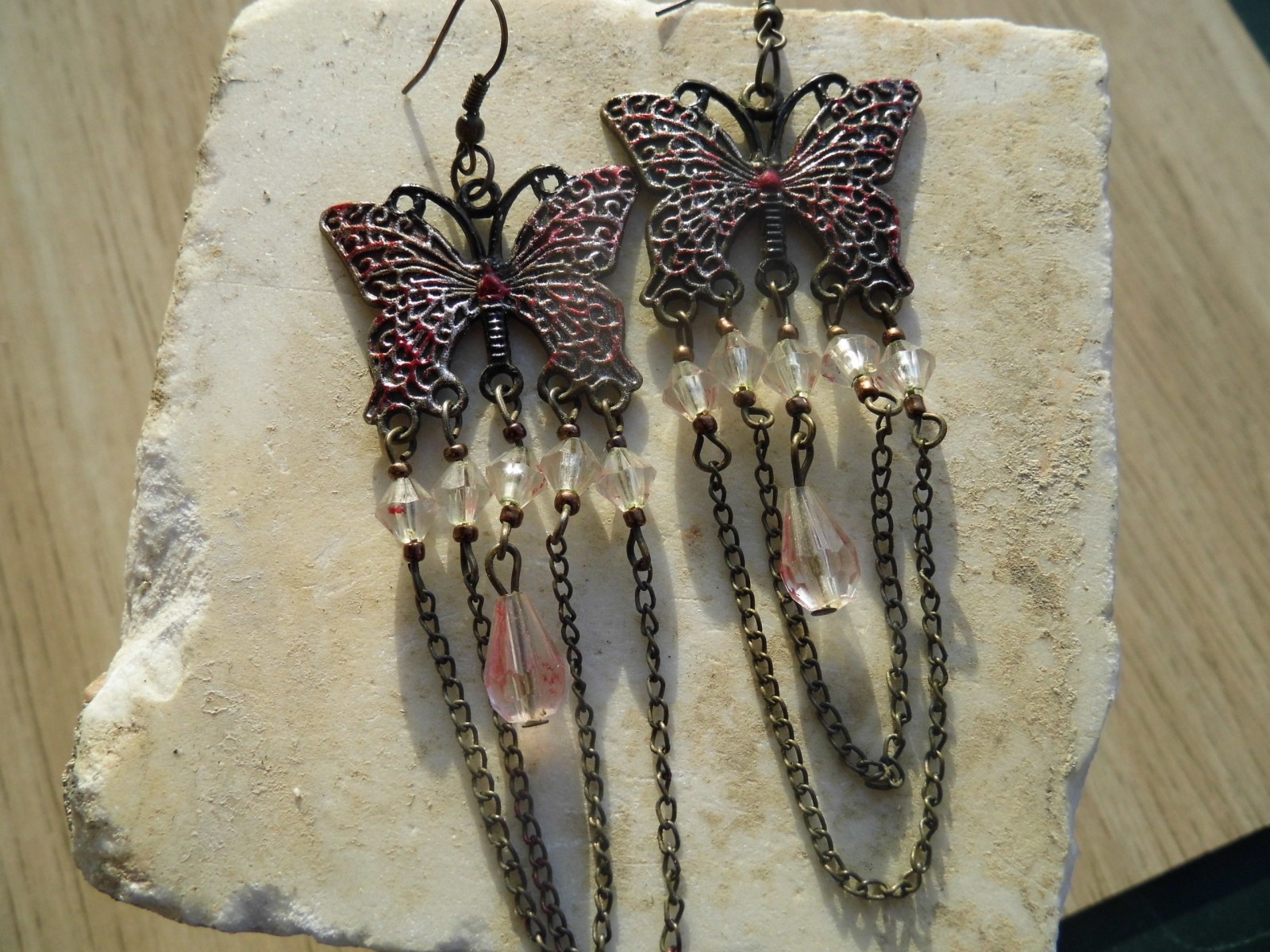 Dlouhé modní náušnice  - motýli