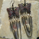 Dlouhé modní náušnice  - motýli