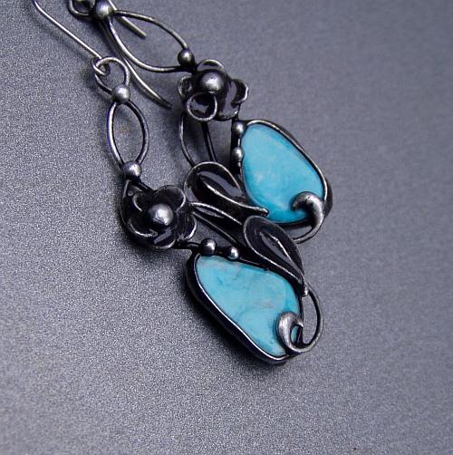 Zakleté pomněnky náušnice - na přání - REZERVACE