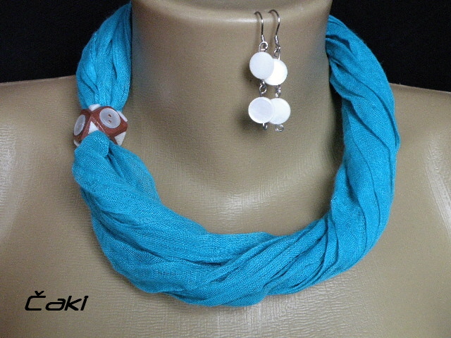 Tyrkys + perleť-  souprava