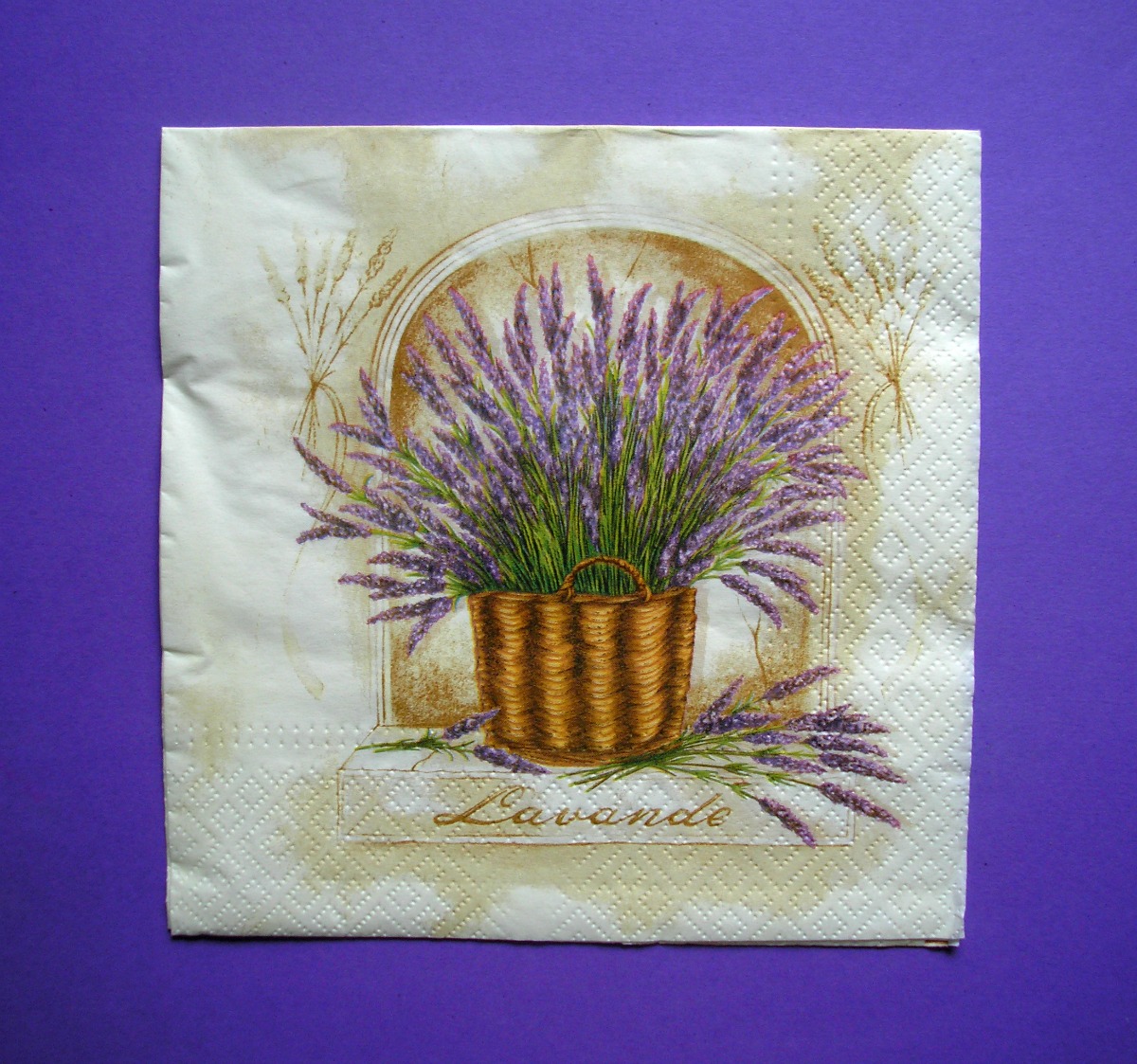 Levandulový košíček - ubrousek