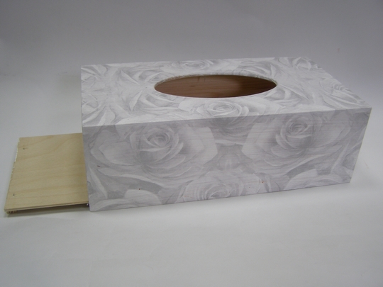 Krabice na kapesníky - Šedé růže