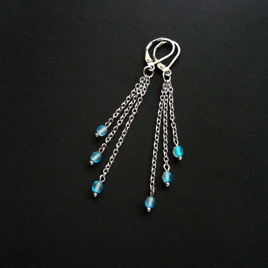 Náušnice • Z jinovatky - chir. ocel