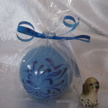 Koule s ornamentem - svíčka modrá