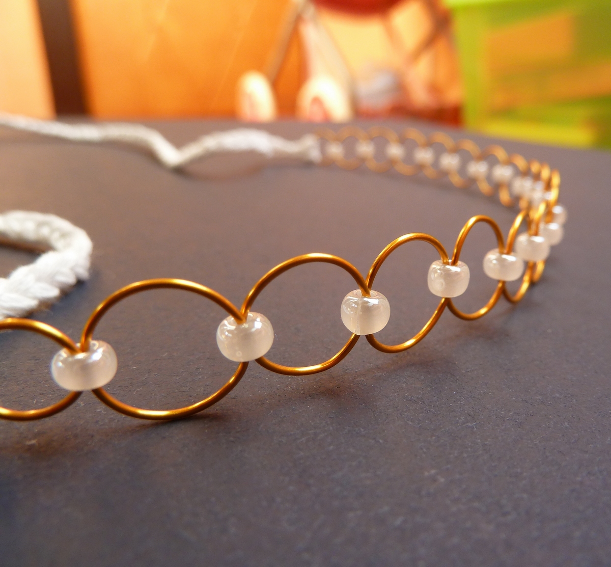 Princeznovská čelenka s perličkami