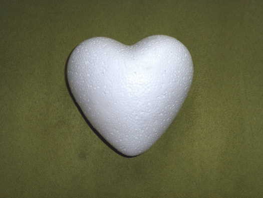 Polystyrenové srdce bachraté 8 cm