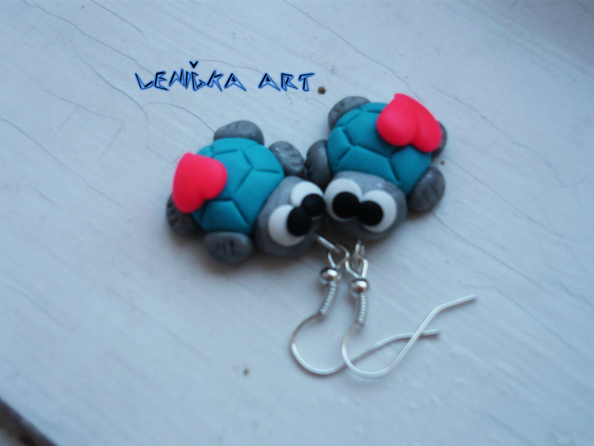 Tyrkysové želvičky s neonovým srdíčkem 