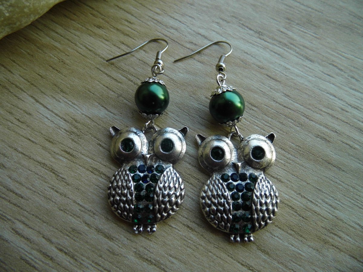 náušnice sovy se šatony