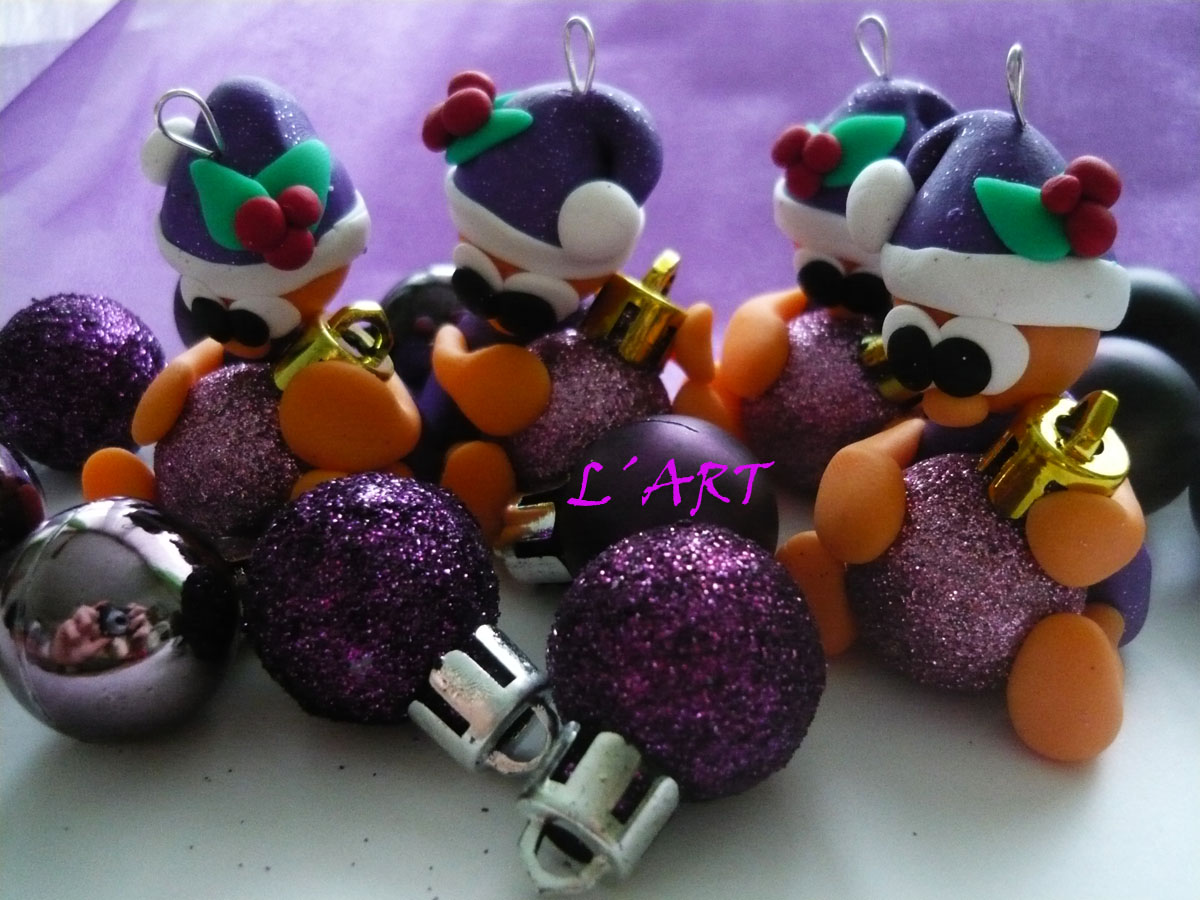 Fialový skřítci na stromeček 