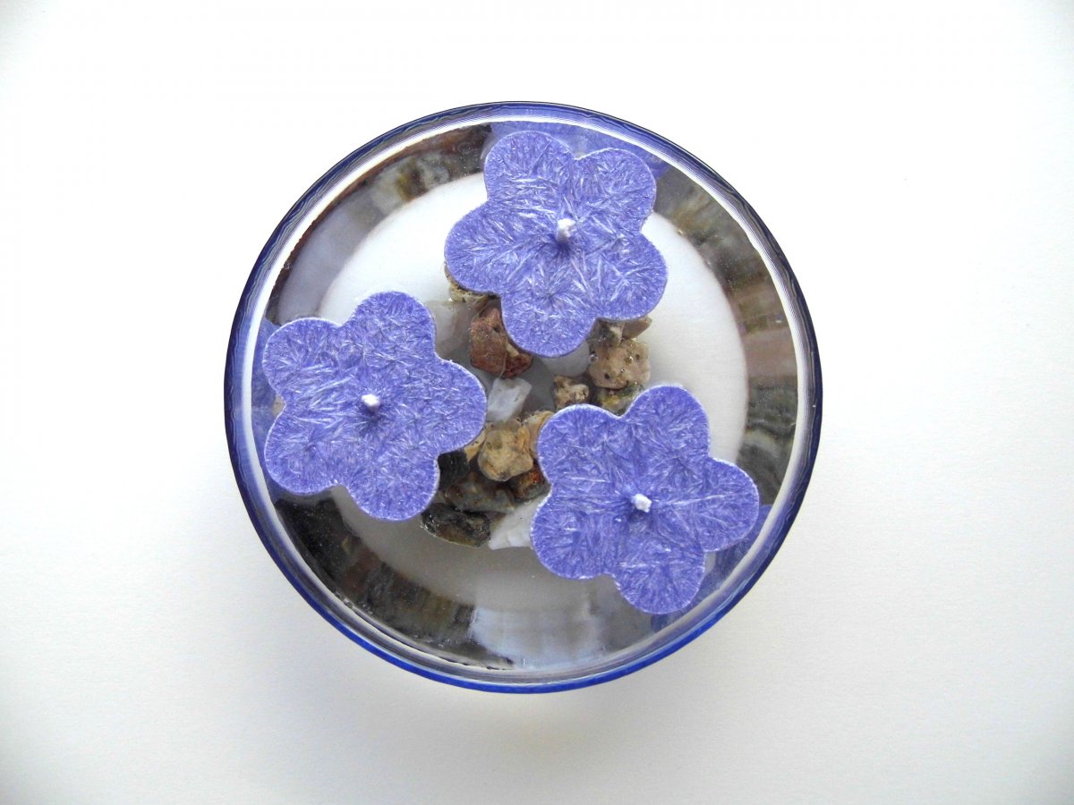 Plovoucí svíčky - kytičky (lila)