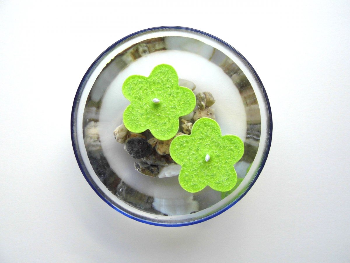 Plovoucí svíčky - kytičky (zelenožlutá)