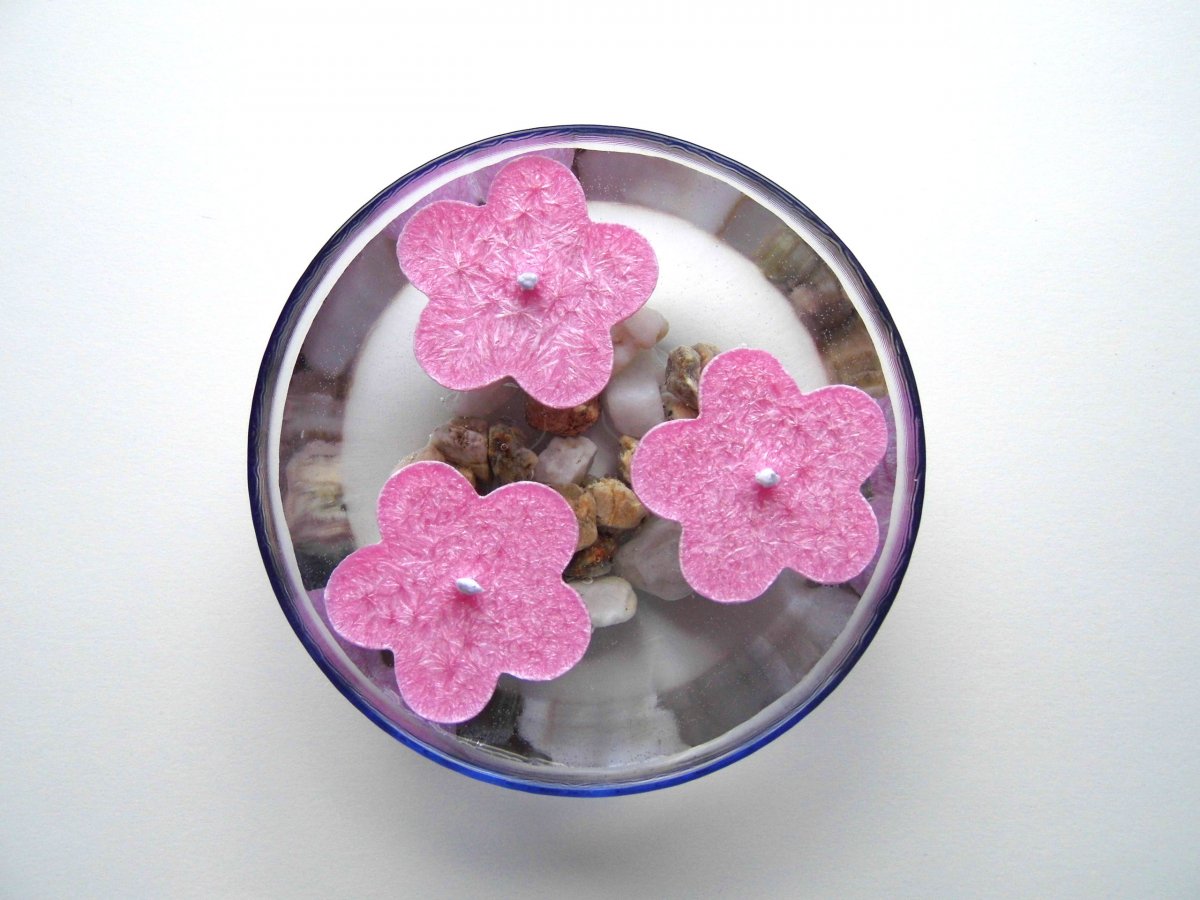 Plovoucí svíčky - kytičky (růžová)