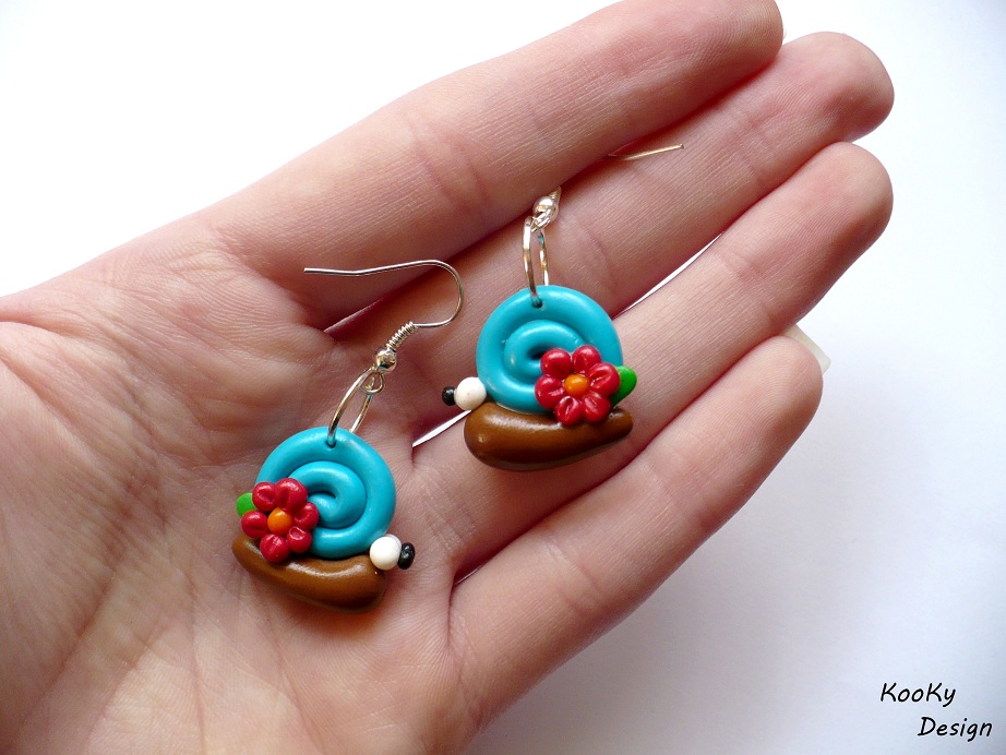 Visací náušnice - šnečci