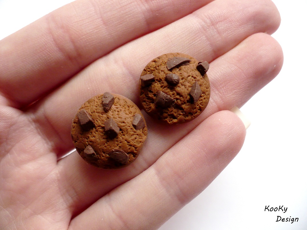 Pecičkové náušnice - cookies