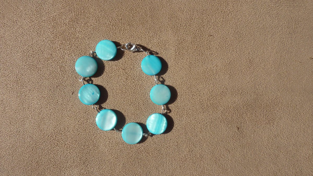 Náramek - modrý, perleťový