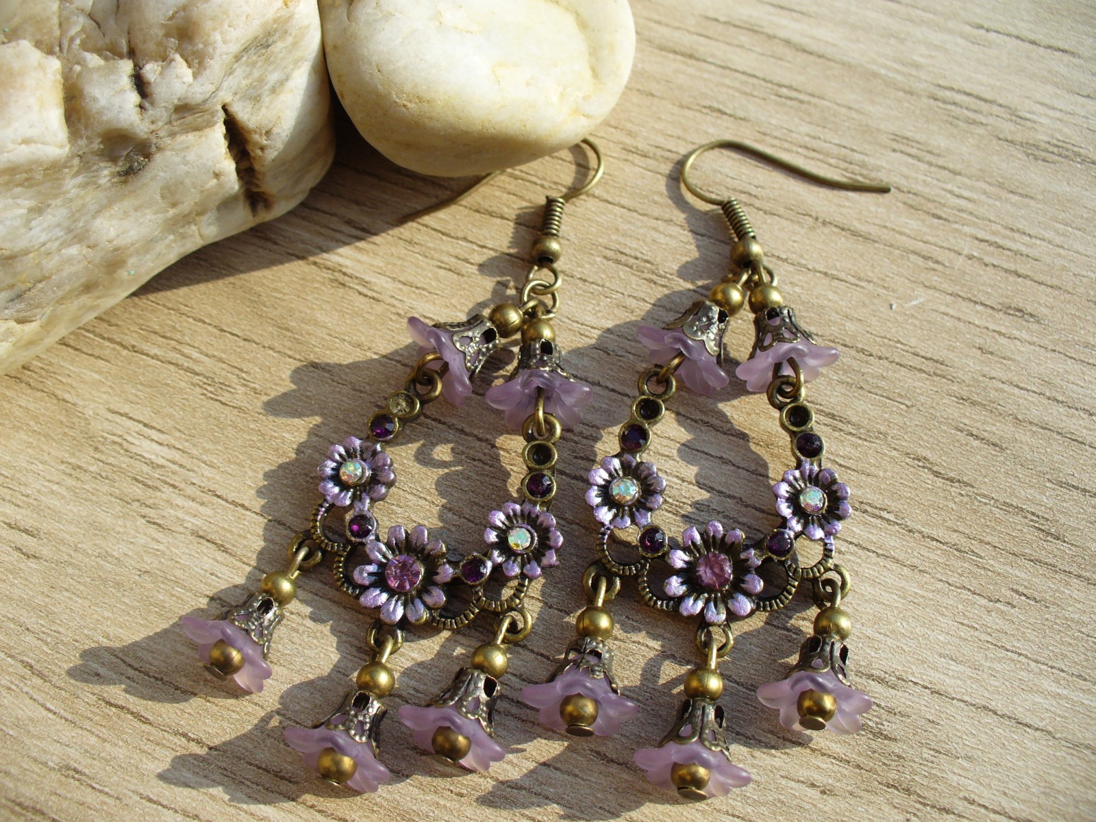 Něžné fialkové náušnice 