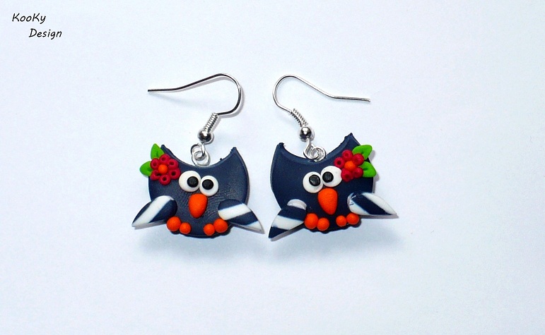 Visací náušnice - sovičky