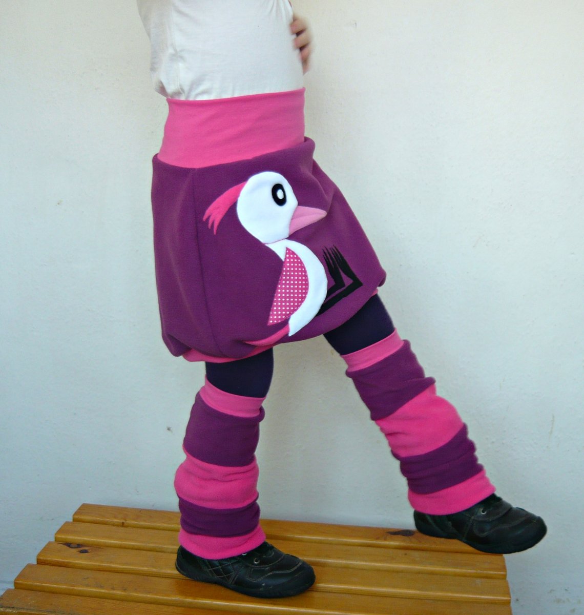 Sukýnka + návleky s ptáčkem