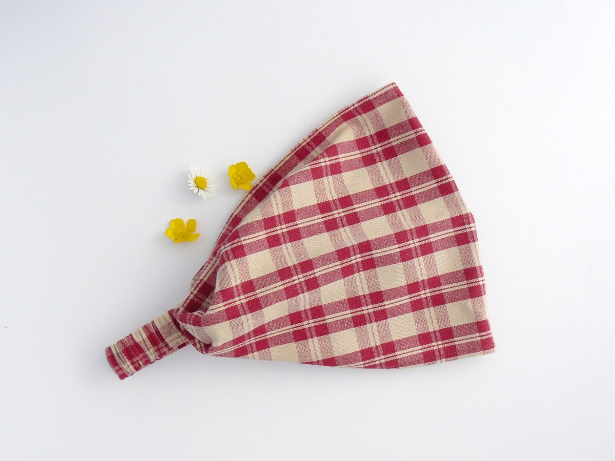 Látková čelenka, šátek - vínové kostky