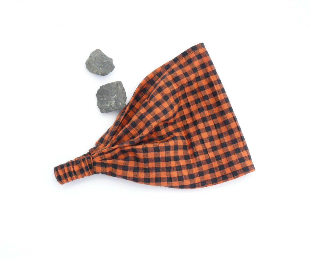 Látkový šátek - oranž kostky