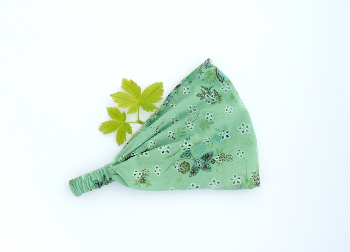 Látková čelenka, šátek - krajka a batika