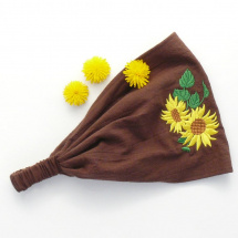 Látková čelenka, šátek - slunečnice