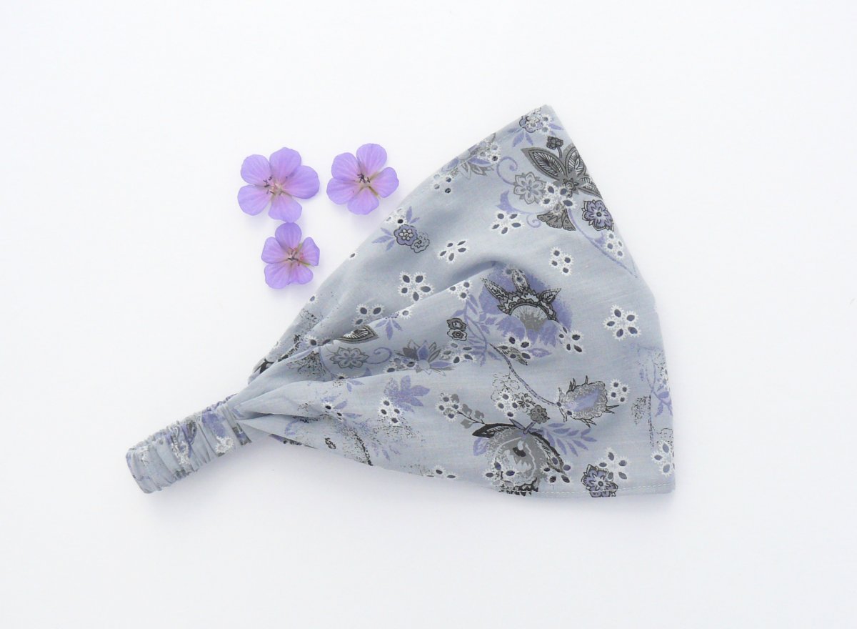 Látková čelenka, šátek - krajka a batika