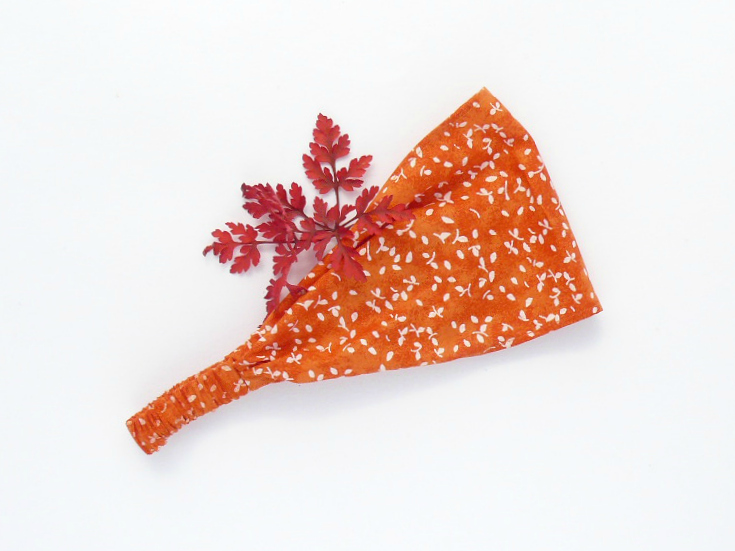 Látková čelenka - oranžová - DĚTSKÁ