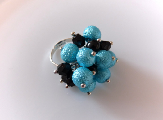 Modro černý prsten - prstýnek