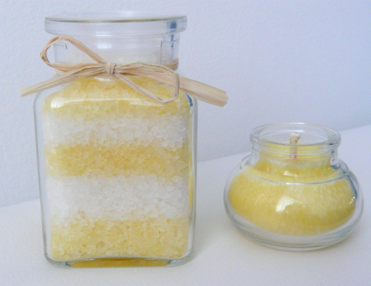 Mořská sůl do koupele a svíčka z palm.vosku (200g)