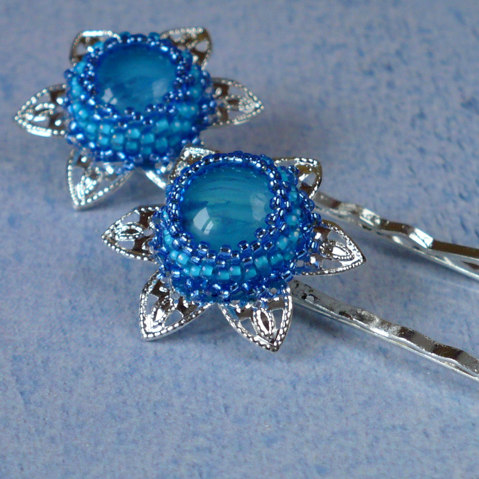 Sponka do vlasů modrá